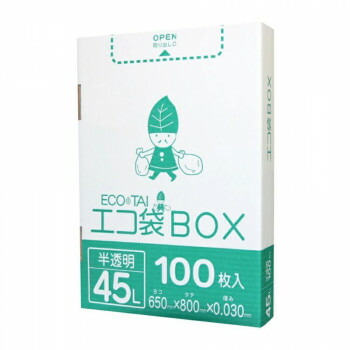 エコ袋BOX　45L HK-440 半透明 100枚×6小箱 8,172円