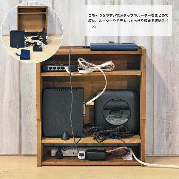 市場 ケーブルボックス Diy スリム 小 小型 家 ルーター収納 収納 木製 木目 薄型 おしゃれ モデム コードケース S ルーター ミニ
