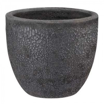 グリーンポット 植木鉢 ボルカーノ ラウンド Fブラック 33cm EB-VO3329BK|ELMONO(家具 ラグ カーペット)