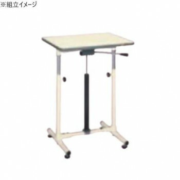 サカエ 軽量セルワーク作業台ガスバネ式固定式 アイボリー塗装 600×450×600mm CLG-6045PIA|ELMONO(家具 ラグ カーペット)