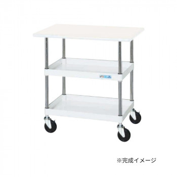 サカエ CSパールワゴン中量タイプ 天板付 パールホワイト CSP-7572VW