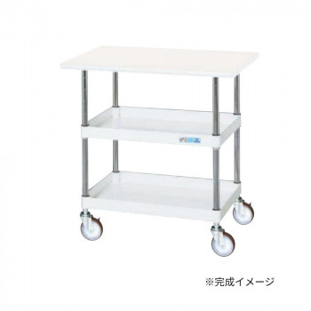 サカエ CSパールワゴン中量タイプ 天板付 パールホワイト CSP-7572VNUW