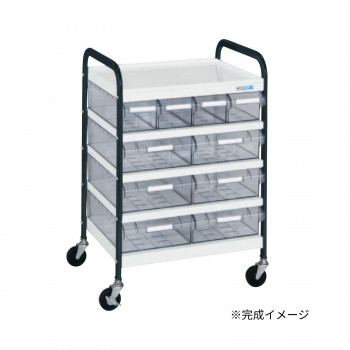 サカエ CSワゴン透明ボックス付 CSC-46TWD|ELMONO(家具 ラグ カーペット)