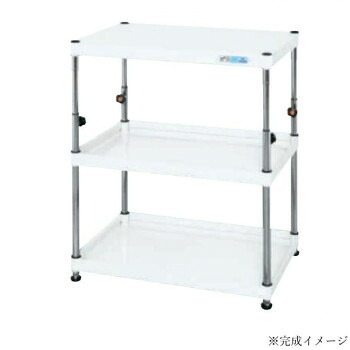 サカエ CSパールワゴン 高さ調整 固定タイプ 樹脂製 パールホワイト TCSPN-7583W|ELMONO(家具 ラグ カーペット)