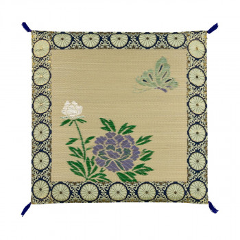い草 御前座布団 蝶二牡丹 70cm×70cm MA008|ELMONO(家具 ラグ カーペット)
