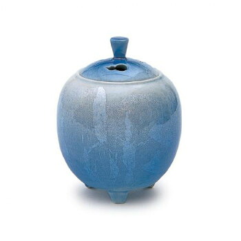 日本香堂 香炉 銀彩ブルー(小) 九谷焼 79351|ELMONO(家具 ラグ カーペット)