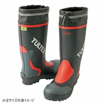 アイトス　4702 安全ゴム長靴 ブラック×レッド 25.5cm