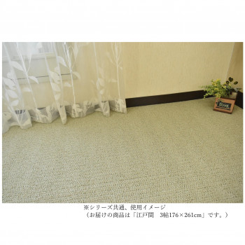 ニュープロテクト　ループパイルカーペット　抗菌防ダニ防臭・防汚・撥水防炎・床暖対応 グリーン 江戸間3帖176×261 12,441円