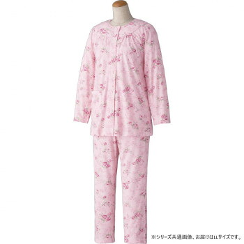 ケアファッション ワンタッチテープ+腰開きパジャマ(婦人) ピンク LL 3864403