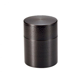 新光堂 純銅黒銅仕上げ 鎚目茶筒(大) BC-107|ELMONO(家具 ラグ カーペット)