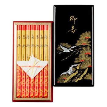 日本香堂 高砂（寿）樹脂塗箱　長寸7入り 570679