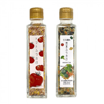 みなり (角瓶)トマトふりかけ60g・十六種の野菜ふりかけ60g 各15個セット|ELMONO(家具 ラグ カーペット)