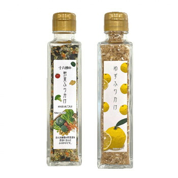みなり (角瓶)十六種の野菜ふりかけ60g・ゆずふりかけ50g 各15個セット|ELMONO(家具 ラグ カーペット)