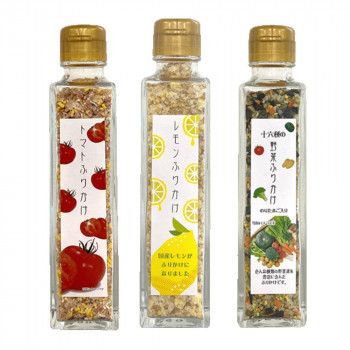 みなり (角瓶)トマトふりかけ60g・レモンふりかけ50g・十六種の野菜ふりかけ60g 各10個セット|ELMONO(家具 ラグ カーペット)