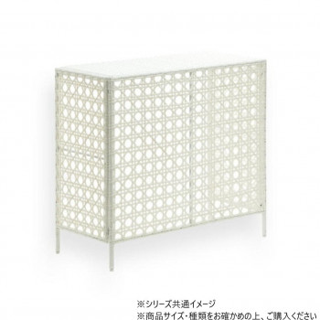 B.Bファニシング ラタン調 室外機カバー ホワイト ONGS0081RAWHT