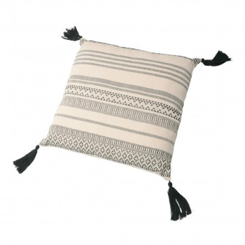 （2個組）インド綿背当てクッション テラ 約45×45cm BK 270051983