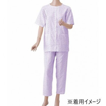 神戸生絲 婦人楽らくガーゼパジャマ上下(半袖) L No.900 パープル