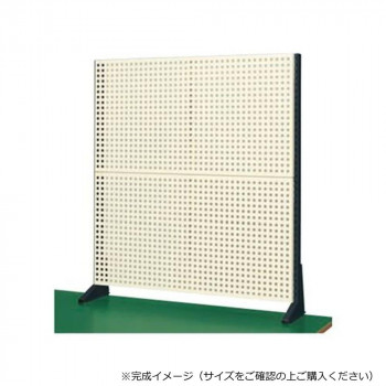 サカエ ポール型架台 パンチングパネル付 900×65×1010mm アイボリー KP-M90P