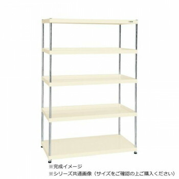 サカエ ニューCSパールラック 5段タイプ 1200×450×1800mm アイボリー CSPRA-3115I