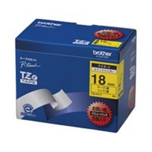 brother ブラザー工業 文字テープ/ラベルプリンター用テープ 【幅：18mm】 5個入り TZe-641V 黄に黒文字