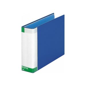 （まとめ） ライオン事務器パイプ式ファイル（環境） 片開き A4ヨコ 600枚収容 60mmとじ 背幅75mm ブルー No.762K 1冊 【×5セット】