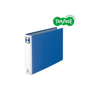 (まとめ)TANOSEE 両開きパイプ式ファイル B4ヨコ 50mmとじ 青 10冊|ELMONO(家具 ラグ カーペット)