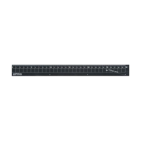 (まとめ)クツワ アルミ定規 30cm ブラックXS04BK 1個【×15セット】