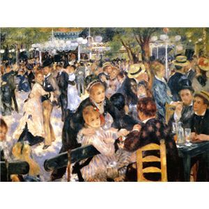 世界の名画シリーズ、プリハード複製画 ピエール・オーギュスト・ルノアール作 「ムーラン・ド・ラ・ギャレット」（額縁付）【代引不可】｜ELMONO（家具 ラグ カーペット）