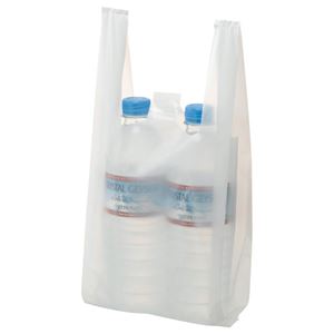 （まとめ） TANOSEE 乳白レジ袋 8号 ヨコ155×タテ330×マチ幅95mm 1パック（100枚） 【×50セット】
