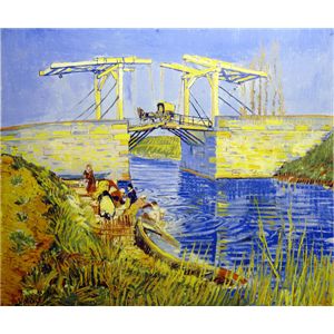 世界の名画シリーズ、プリハード複製画 ヴィンセント・ヴァン・ゴッホ作 「アルルのはね橋(アングロワ橋)」額縁付【代引不可】|ELMONO(家具 ラグ カーペット)