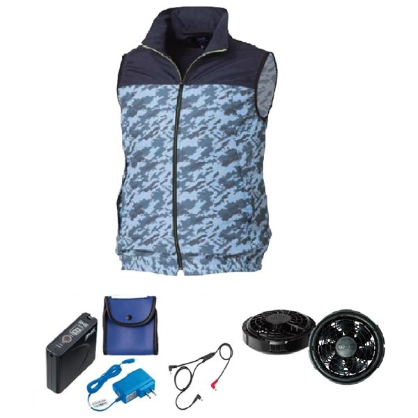 多機能LEDベスト 多機能LEDベスト-KW-BL (メッシュ部：紺・反射部：白・