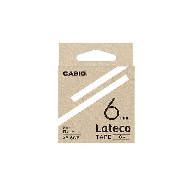 (まとめ) カシオ ラベルライター Lateco 詰め替え用テープ 6mm 白テープ 黒文字 【×5セット】