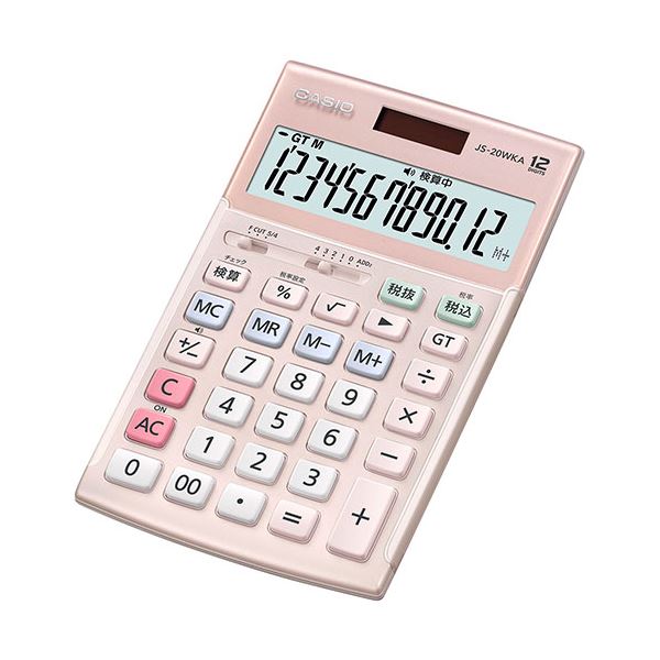 カシオ計算機 CASIO 実務電卓(検算タイプ) ジャストタイプ12桁 ピンク JS-20WKA-PK-N｜ELMONO（家具 ラグ カーペット）