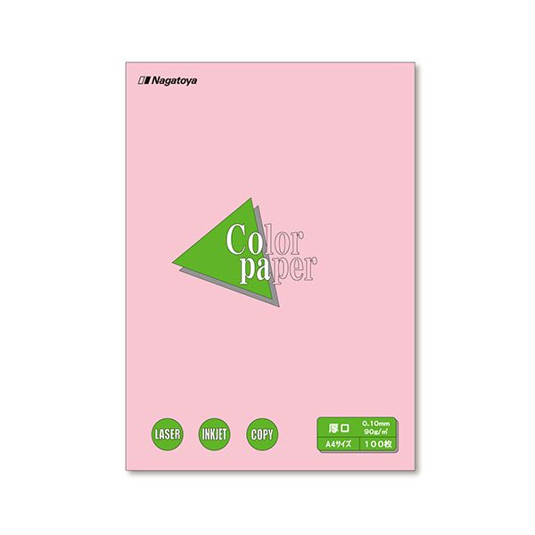 (まとめ) 長門屋商店 Color Paper A4 厚口 桃 ナ-3321 1冊(100枚) 【×10セット】