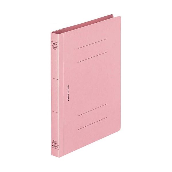 (まとめ) ライオン事務器 フラットファイル(環境)樹脂押え具 B6タテ 150枚収容 背幅18mm ピンク A-546KB6S 1セット(10冊) 【×10セット】