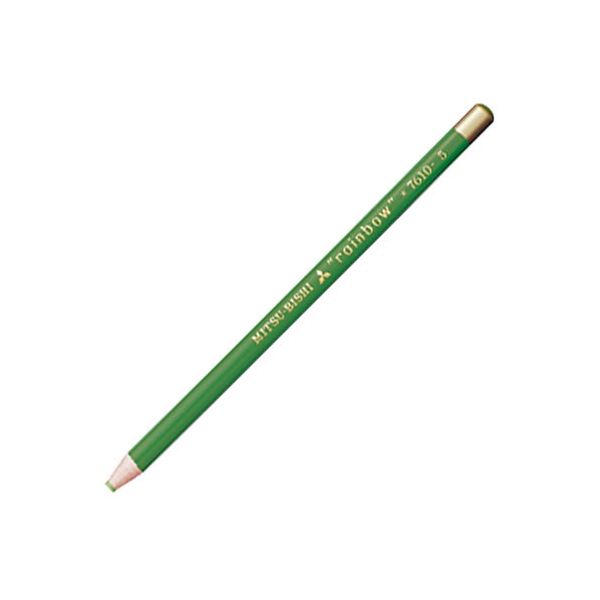 (まとめ) 三菱鉛筆 色鉛筆7610(水性ダーマトグラフ) 黄緑 K7610.5 1ダース(12本) 【×5セット】
