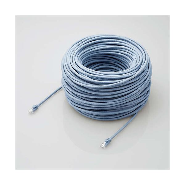 エレコム LANケーブル/CAT6A対応/EU RoHS指令準拠/ツメ折れ防止カバー/簡易パッケージ仕様/100m/単線/ブルー LD-GPAT/BU100RS｜ELMONO（家具 ラグ カーペット）