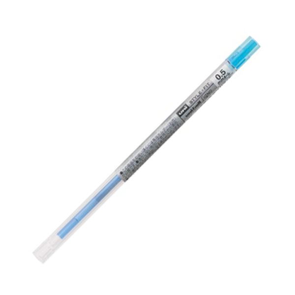 (まとめ) 三菱鉛筆 ゲルインクボールペンスタイルフィット 替芯 0.5mm ライトブルー UMR10905.8 1セット（10本） 【×10セット】