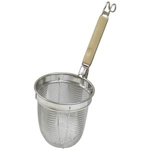 〔20個セット〕 麺類用 湯切り 調理器具 幅140mm 日本製 木製取っ手付き パール金属 ミドルプロ 木柄うどんテボ キッチン 台所
