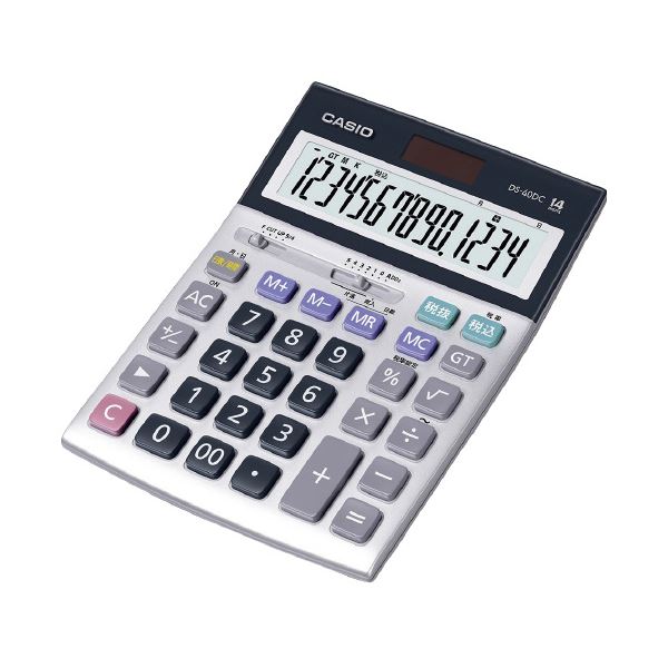 カシオ計算機 実務電卓 DS-40DC デスクサイズ14桁 シルバー｜ELMONO（家具 ラグ カーペット）