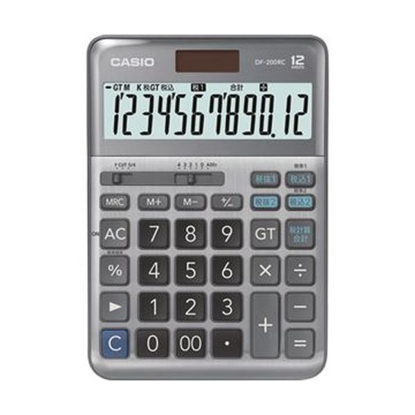 （まとめ）カシオ 軽減税率電卓 12桁デスクタイプ DF-200RC-N 1台【&times;3セット】｜ELMONO（家具 ラグ カーペット）