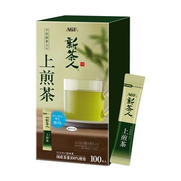 （まとめ）味の素AGF 新茶人インスタントティースティック 宇治抹茶入り上煎茶 0.8g 1セット（300本：100本&times;3箱）【&times;3セット】【代引不可】｜ELMONO（家具 ラグ カーペット）