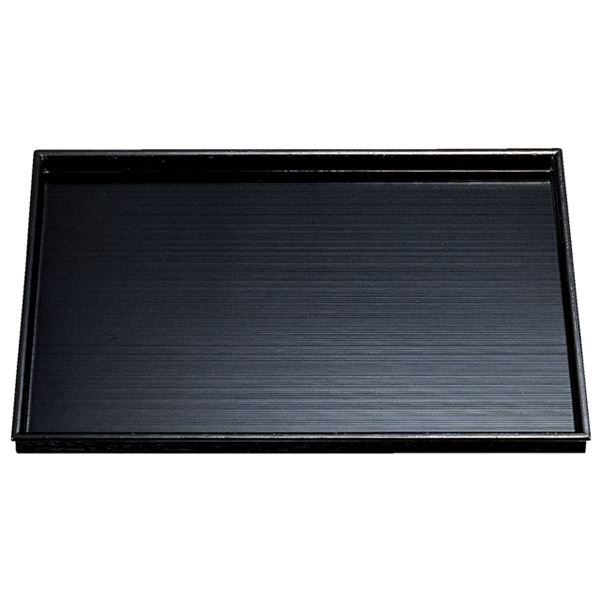 尺3 長手千筋盆/トレー 【黒 木】 393mm×303mm×19mm 木製 日本製 〔和食 レストラン 居酒屋 店舗 お店〕【代引不可】
