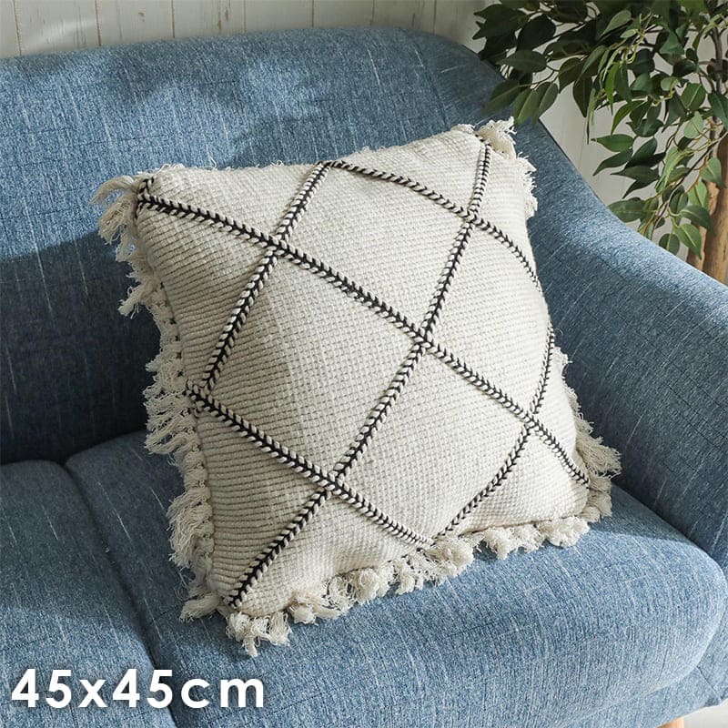 クッション 45 45cm カバー おしゃれ 北欧 大きい かわいい ふわふわ 綿 ソファー 背もたれ 枕 厚手 座布団 正方形 可愛い リビング モダン オシャレ クッションカバー カラー 寝れる 中身 椅子 うつ伏せ 読書 オフィス 背当て モダン 四角 まくら