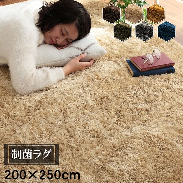 ラグ カーペット 3畳 夏 シャギー 抗菌 無地 正方形 洗える 洗濯可 丸洗い 滑り止め 夏用 シャギーラグ 絨毯 洗濯 おしゃれ ホットカーペット対応 ラグマット 洗える 洗濯可 丸洗い ラグ 200&times;250 年中 夏用ラグ 夏用カーペット じゅうたん 激安 安い オールシーズン｜ELMONO（家具 ラグ カーペット）