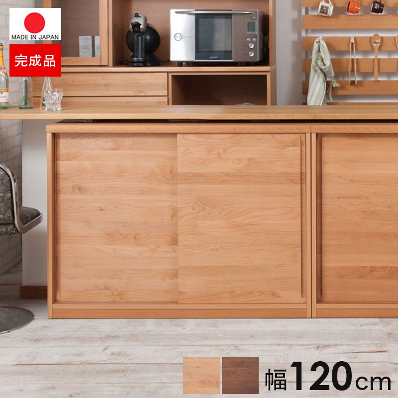楽天市場】カウンター下収納 引き戸 完成品 ロータイプ 薄型 幅120