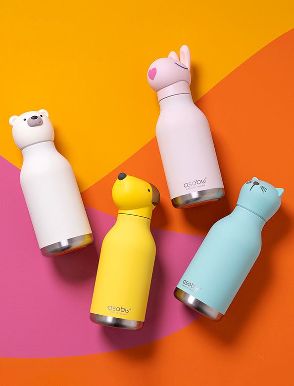 ＜asobu＞BESTIE Character Bottle｜水筒 ボトル ステンレスボトル タンブラー 460ml 真空断熱 保温 保冷 キャラクター アニマル 動物 可愛い おしゃれ 持ちやすい ストロー付き 軽量 軽い アウトドア 通勤 通学 遠足 雑貨 ベスティ