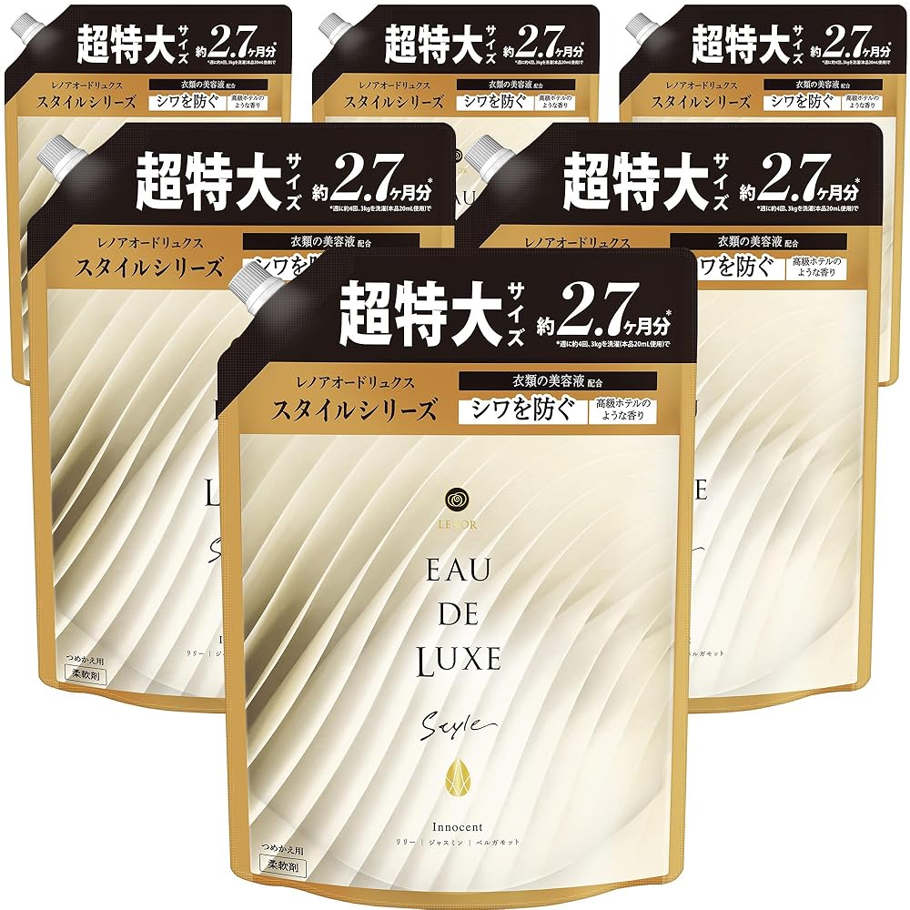 Lenor レノア [大容量] オードリュクス プレミアム柔軟剤 スタイルシリーズ イノセント 詰め替え 1,010mL×6袋