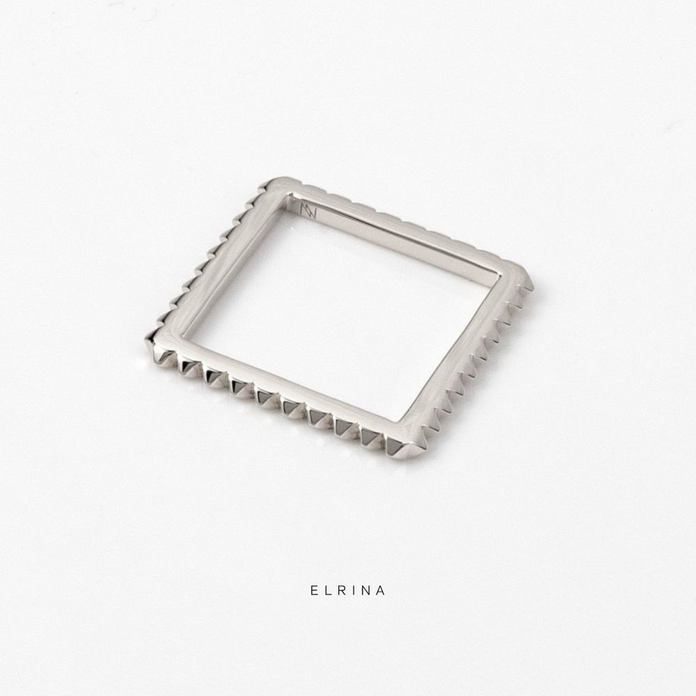 スクエアリング シルバー SV925 K10 K18 プラチナ レディース メンズ 指輪 日本製 ミニマル ELRINA｜ELRINA JEWELRY DESIGN