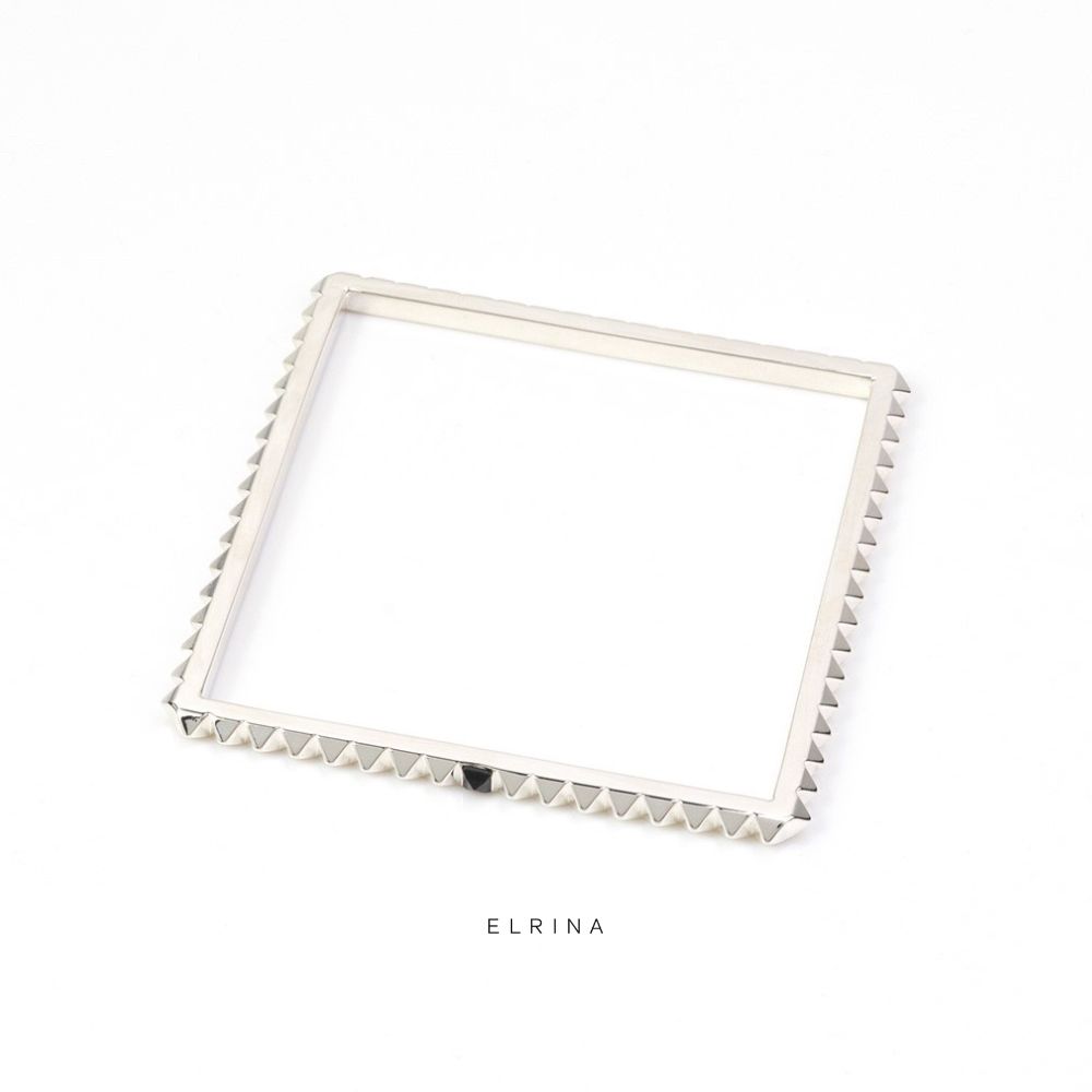 スクエアスタッズ バングル スピネル シルバー SV925 K10 K18 プラチナ レディース メンズ 日本製 ミニマル ELRINA|ELRINA JEWELRY DESIGN